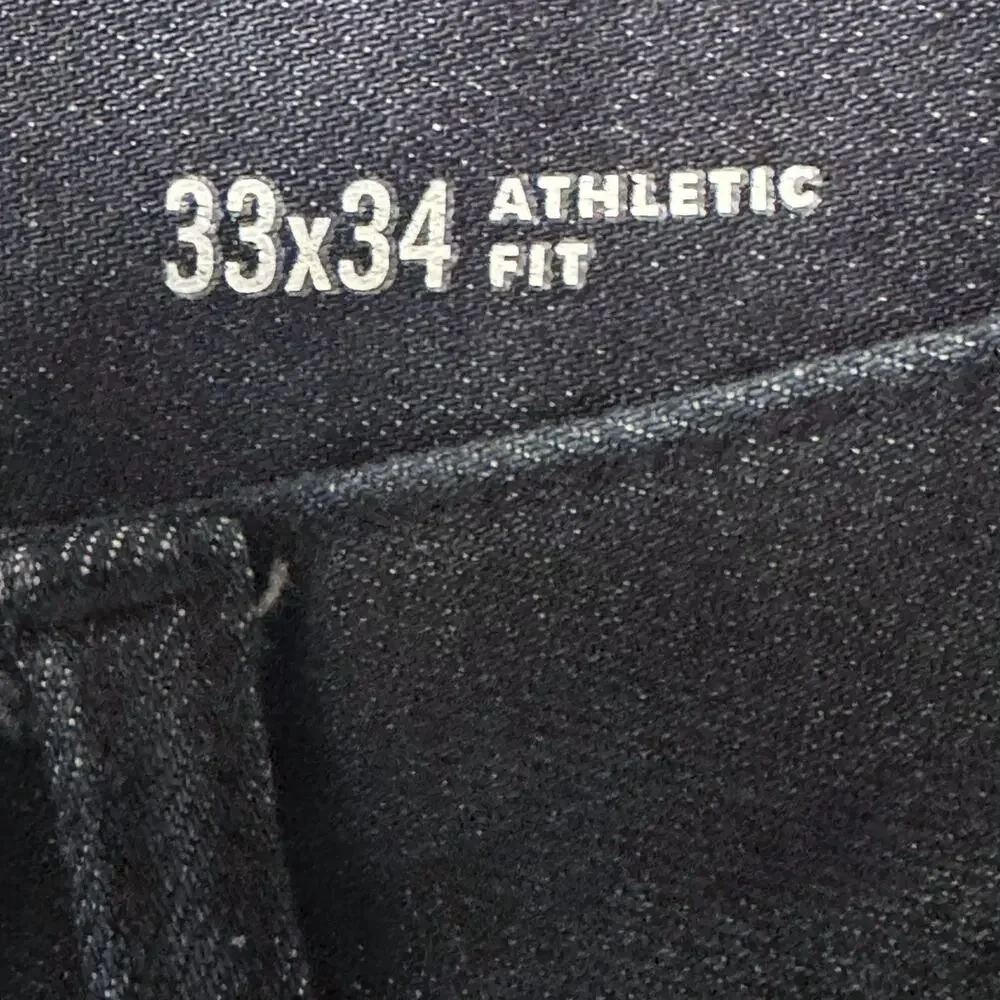 Banana Republic Travel Jeans Mens Actual Size 33x31 Blue Athletic Fit Dark Wash